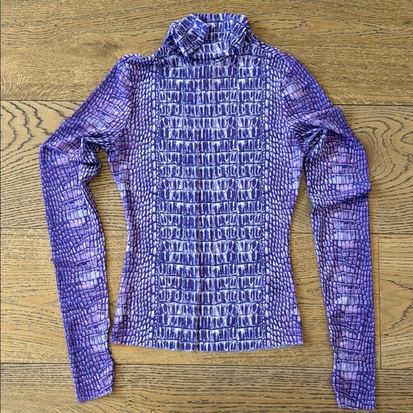 AFRM Purple Croc Print Turtleneck Top - Picture 6 of 6